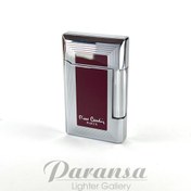 تصویر فندک Pierre Cardin پیرکاردین نقره‌ای و لاکی قرمز اورجینال 