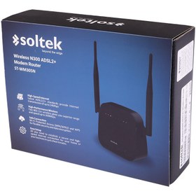 تصویر مودم روتر 2 آنتن Soltek ST-WM305N N300 ADSL2+ 300Mbps 