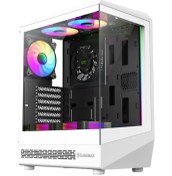 تصویر کیس کامپیوتر گیم مکس Vista COC ARGB Mid Tower سفید Game Max Vista COC ARGB Mid Tower White Computer Case