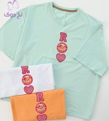 تصویر تیشرت نخی باکسی طرح خرس 