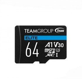 تصویر کارت حافظه microSDXC تیم گروپ مدل Elite کلاس 10 استاندارد UHS-I U3 سرعت 90MBps ظرفیت 64 گیگابایت 
