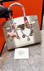 تصویر کیف دستی زنانه هرمس مدل کروکودیل Hermes Style Women’s Crocodile Pattern Handbag