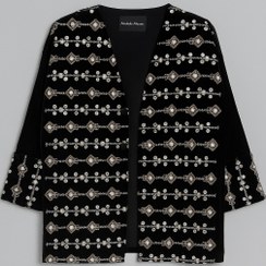 تصویر کت مخمل مشکی سوزن دوزی زنانه فری سایز - مدل 