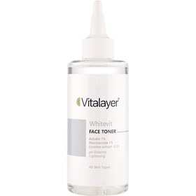 تصویر ویتالایر تونر پاک کننده صورت وایت ویت مناسب پوست های کدر ومستعد لک 200ML VITALAYER WHITEVIT FACE TONER