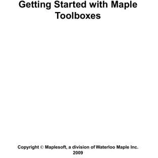 خرید و قیمت دانلود کتاب Maplesoft. Getting Started with Maple Toolboxes ...