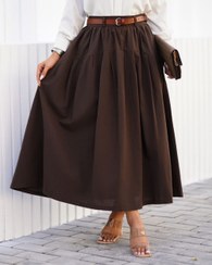 تصویر دامن هلالی زنانه مدل 837 جنس لنین تابستانه 