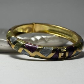 تصویر بنگل مینا کاری پهن - 3 Wide enamel bangle