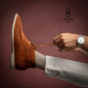 تصویر بوت مردانه چرم جیر کد ۰۳۰ رنگ مشکی 