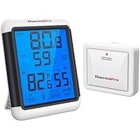 تصویر دماسنج دیجیتال وایرلس محصول ThermoPro مدل ThermoPro TP65 ThermoPro TP65 Indoor Outdoor Thermometer Digital Wireless Hygrometer Temperature Humidity Monitor with Jumbo Touchscreen and Backlight Humidity Gauge,LCD