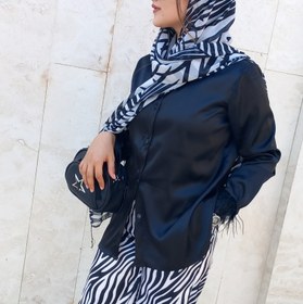 تصویر شومیز ساتن مشکی 