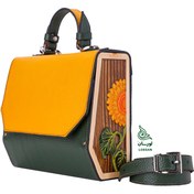 تصویر کیف چرم مجلسی آفتابگردون زرد 