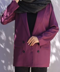 تصویر کت زنانه کرپ بنفش 