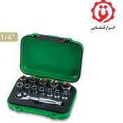 تصویر جعبه بکس 13 پارچه 1/4 اینچ 6 پر تاپ تول TOPTUL کد GABW1301