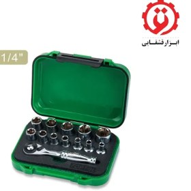 تصویر جعبه بکس 13 پارچه 1/4 اینچ 6 پر تاپ تول TOPTUL کد GABW1301