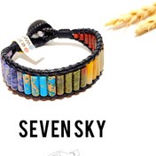 تصویر دستبند سنگی هفت چاکرا زنانه و مردانه 