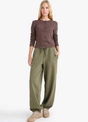 تصویر شلوار جاگر زنانه خاکی دفکتو 