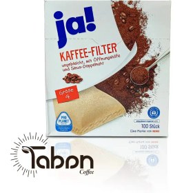 تصویر فیلتر قهوه جا ja سایز 4 بسته 100 عددی ja coffee filter No 4