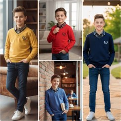 تصویر بلوز دو یقه پسرانه 