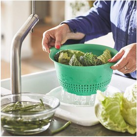 تصویر آبکش سبز روشن 24 سانتی متری ایکیا مدل IKEA UPPFYLLD IKEA UPPFYLLD colander bright green 24 cm