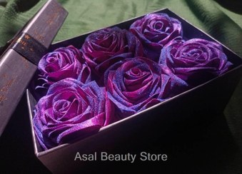 تصویر باکس گل روبانی بنفش 