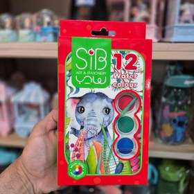 تصویر آبرنگ 12 رنگ سیب طرح ANIMALS 