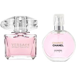 تصویر عطر جیبی زنانه تاینی مدل Chanel Chance به همراه عطر جیبی زنانه مدل Versace Bright Crystal النترا تاینی Elentra Tiny Chanel Chance Parfum For Women And Elentra Tiny Versace Bright Crystal Parfum For Women