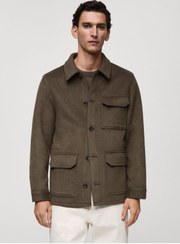 تصویر ژاکت مردانه خاکی منگوMANGO Man | 87090573 اورجینال 