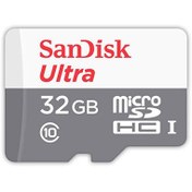 تصویر کارت حافظه microSDHC سن دیسک Ultra کلاس 10 استاندارد UHS-I سرعت 100MBps ظرفیت 32 گیگابایت SanDisk Ultra UHS-I Class 10 100MBps 32GB microSDHC