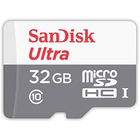 تصویر کارت حافظه microSDHC سن دیسک Ultra کلاس 10 استاندارد UHS-I سرعت 100MBps ظرفیت 32 گیگابایت SanDisk Ultra UHS-I Class 10 100MBps 32GB microSDHC