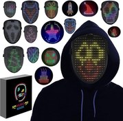 تصویر ماسک LED همراه با موسیقی برند : MEGOO LED Mask with Music, Electronic Digital Light Up LED Mask with Detection Gesture Transformation