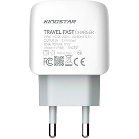 تصویر شارژر دیواری کینگ استار مدل KW163C توان 17 وات KingStar KW163C Wall Charger