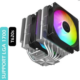 تصویر خنک کننده پردازنده کولر مستر مدل T620s ARGB LGA1700 Cooler Master T620s ARGB LGA1700 CPU air Cooler