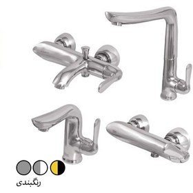 تصویر ست شیرآلات شیبه مدل هامون - کروم Shibeh Mixer Faucet