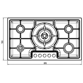 تصویر اجاق گاز استیل ۵ شعله کن مدل بتریا | Betria Can Steel Hob Model Betria