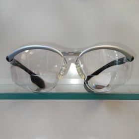 تصویر عینک لنز شفاف فریم طوسی دسته مشکی برند AOSafety (آ اُ سِیفتی) 
