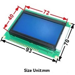 تصویر LCD (STN-Positive) 128×64 6 O’clock DGRSR2 | 00 