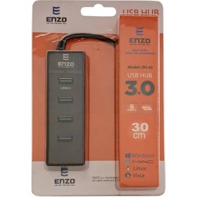 تصویر هاب USB انزو مدل UH-43 ۴ پورت USB3.0 