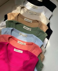 تصویر تاپ کبریتی پنبه _______سایز بزرگ زنانه قد 60 