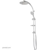 تصویر علم دوش دوکاره کی دبلیو سی مدل اوتانا کروم با سردوش و گوشی استیل Kwc-otana-shower-set-steel