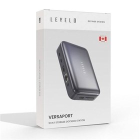 تصویر هاب USB-C ده کاره Levelo Veraport Levelo Versaport 10 in 1 Storage Docking Station with 10Gbps Data Transfer Speed
