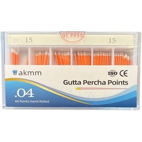 تصویر گوتا پرکا 15- 4 درصد آکام Gutta Percha Points AKMM 