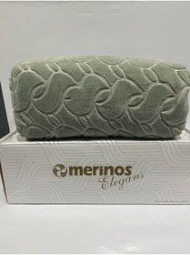 تصویر پتوی یک نفره سبز پتو تک رنگ اورجینال Merinos 