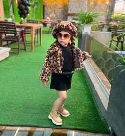 تصویر سه تیکه ترند پلنگی دخترانه Three-piece leopard trend for girls