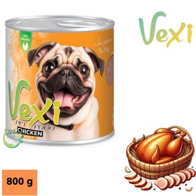 تصویر کنسرو پته ای سگ وکسی طعم گوشت مرغ 800 گرمی VEXI dog With chicken 800 ML