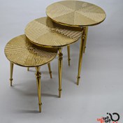 تصویر میز عسلی خطی - طلایی 