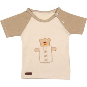 تصویر بلوز آستین كوتاه خرس كرم آشور Ashoor Cream Bear Short Sleeve Tshirt