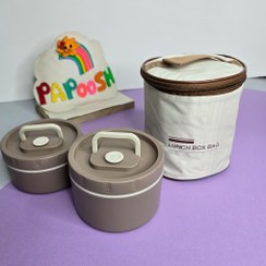 تصویر ظرف غذای استیل به همراه کیف عایق دار 