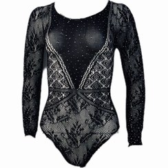 تصویر بادی فانتزی زنانه نگین دار مدل آستین دار کد 017 - جزیره آدا 