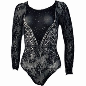 تصویر بادی فانتزی زنانه نگین دار مدل آستین دار کد 017 - جزیره آدا 