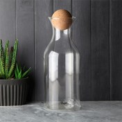 تصویر بطری آب پیرکس با درب چوب پنبه برند پروتی ترکیه 